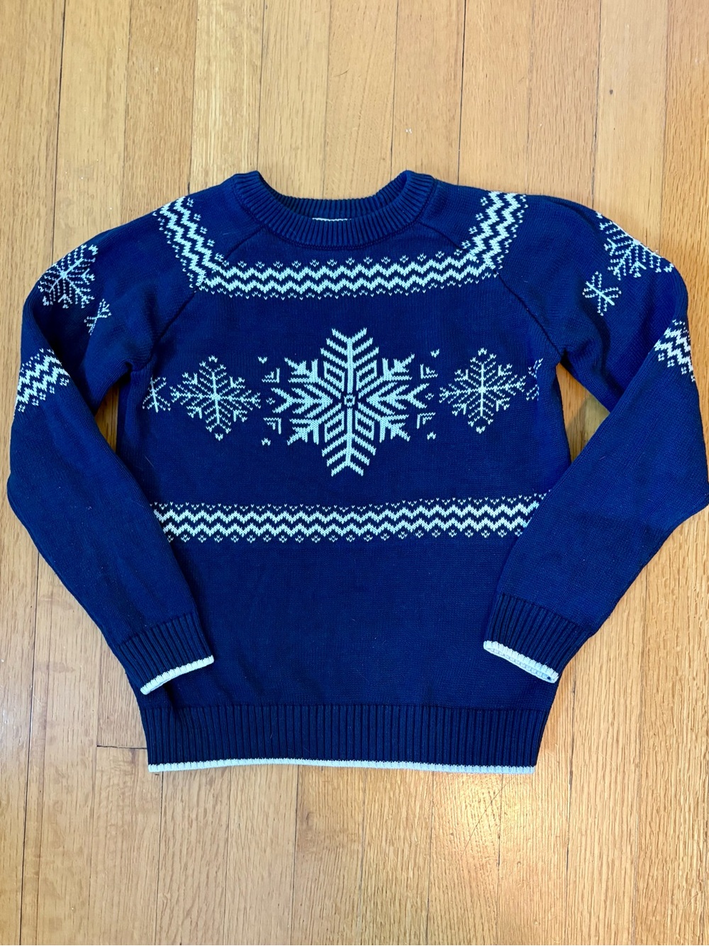 Gymboree Navy and White Snowflake Crewneck Sweater